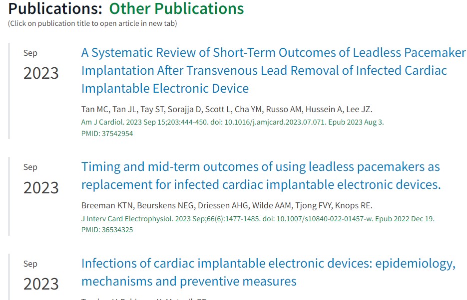 CIED Lead Management Publications